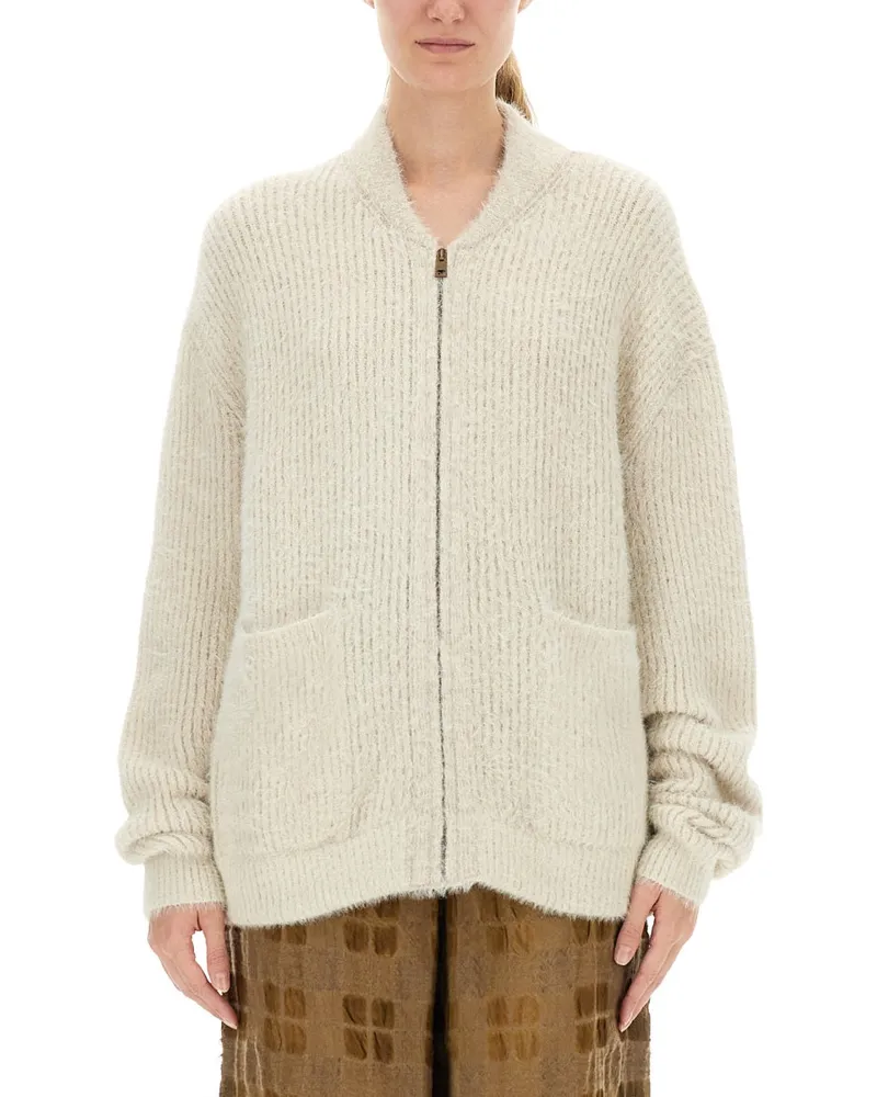 Uma Wang Wollmischung Strickjacke White