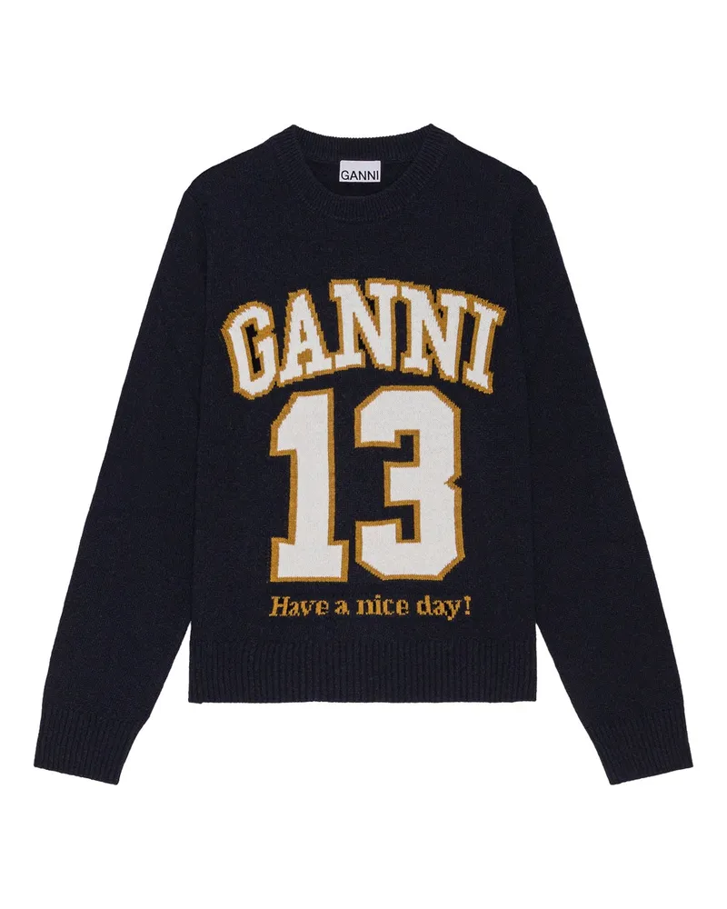 Ganni Sweaters Blau Blue
