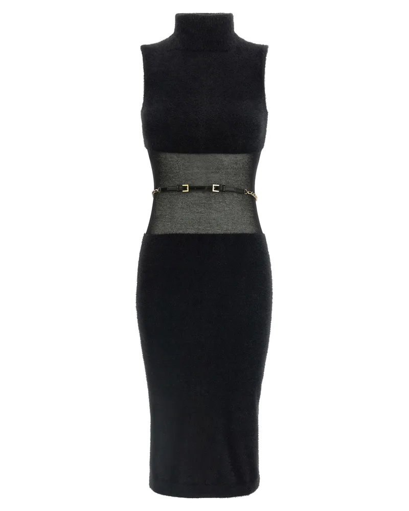 Elisabetta Franchi Gaze Einsatzkleid Black