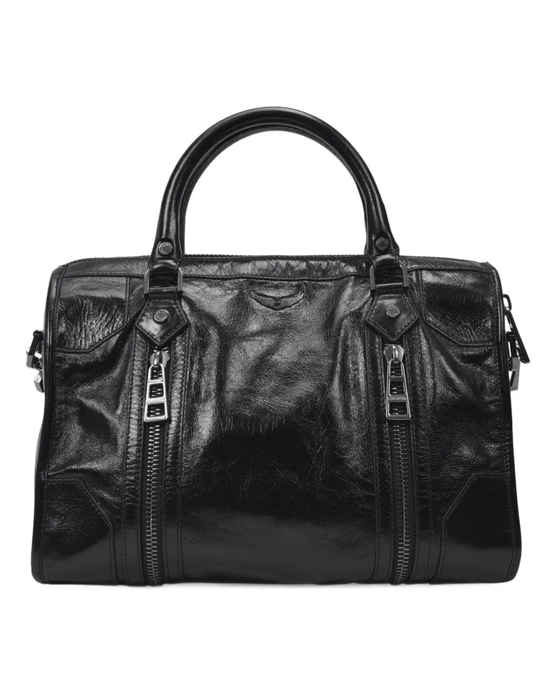 Zadig & Voltaire Sonniger mittlerer Tasche in schwarzem Leder Schwarz