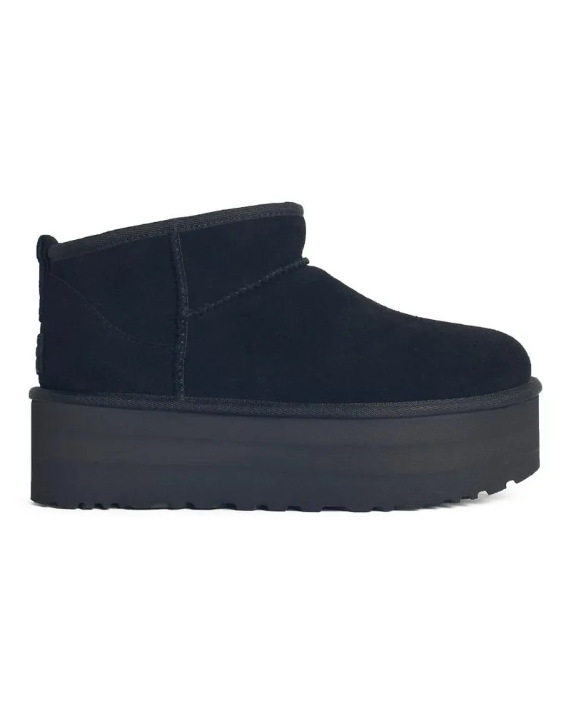 UGG Classic Ultra Mini Platform' schwarze Wildlederstiefel Black