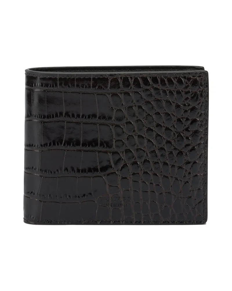 Tom Ford Lederbrieftasche mit Krokodildruck Brown