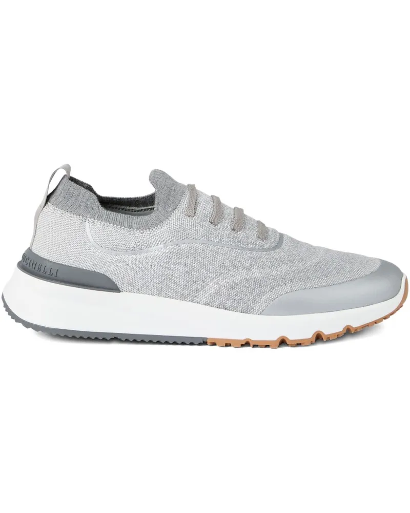Brunello Cucinelli Baumwoll -Turnschuhe Grey