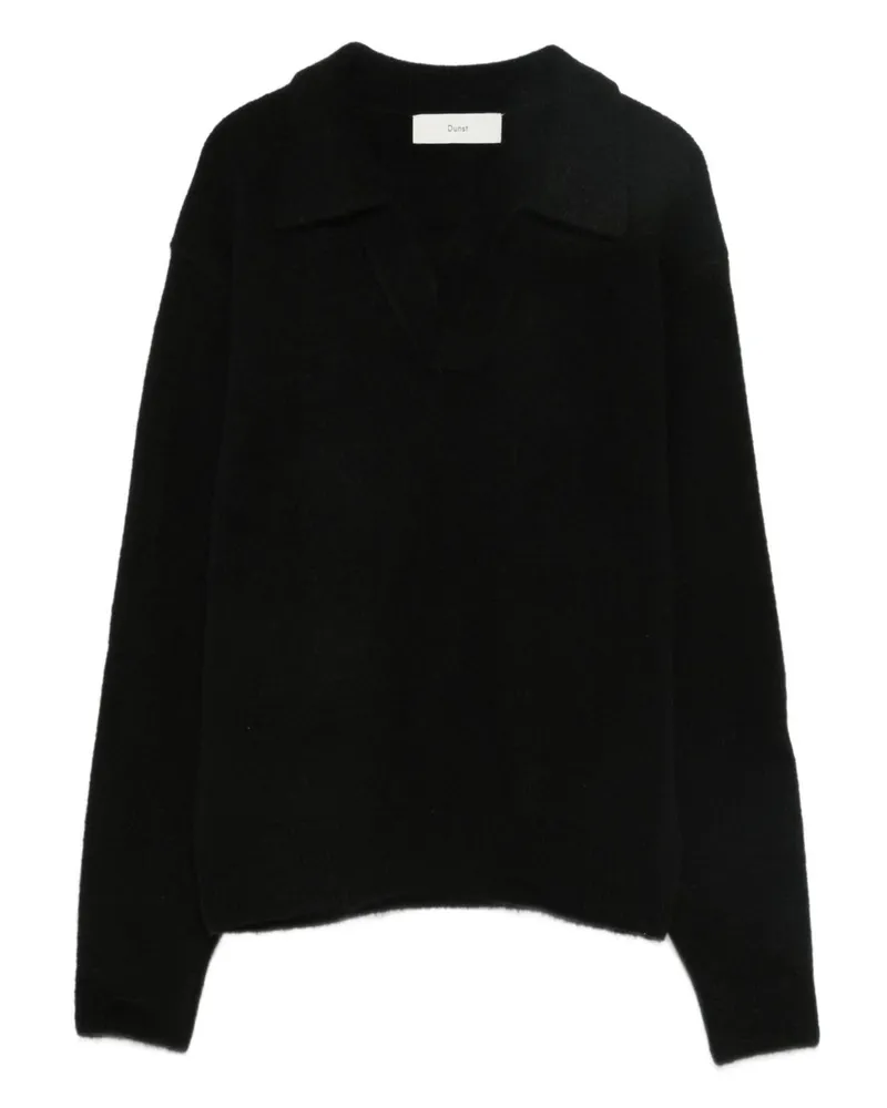 Dunst Polopullover aus Wollmischung Black