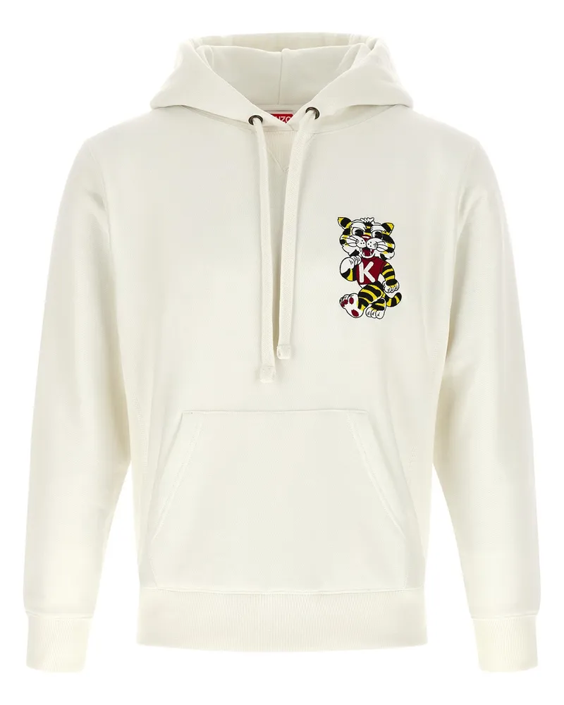 Kenzo Wild Tiger bestickter“ Kapuzenpullover White