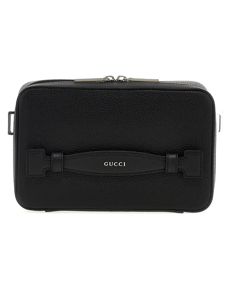 Gucci Schultergurt aus Leder mit -Logo Black