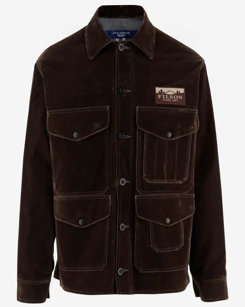 Junya Watanabe Multipocket-Jacke aus Baumwollmischung Marrone