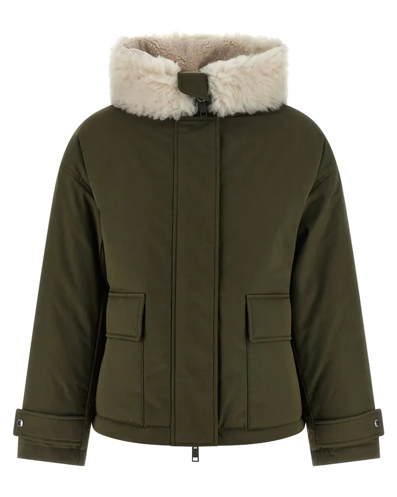 Yves Salomon Armee Yves Salomon Merino Shearling Kapuzenparka Green