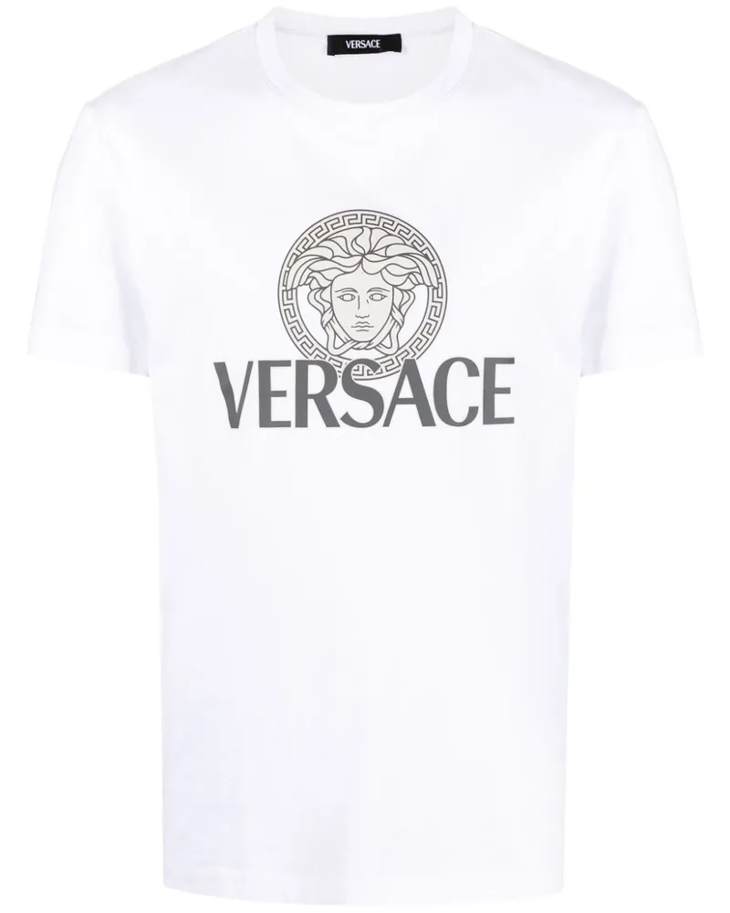 Versace Logo Baumwoll -T -Shirt White