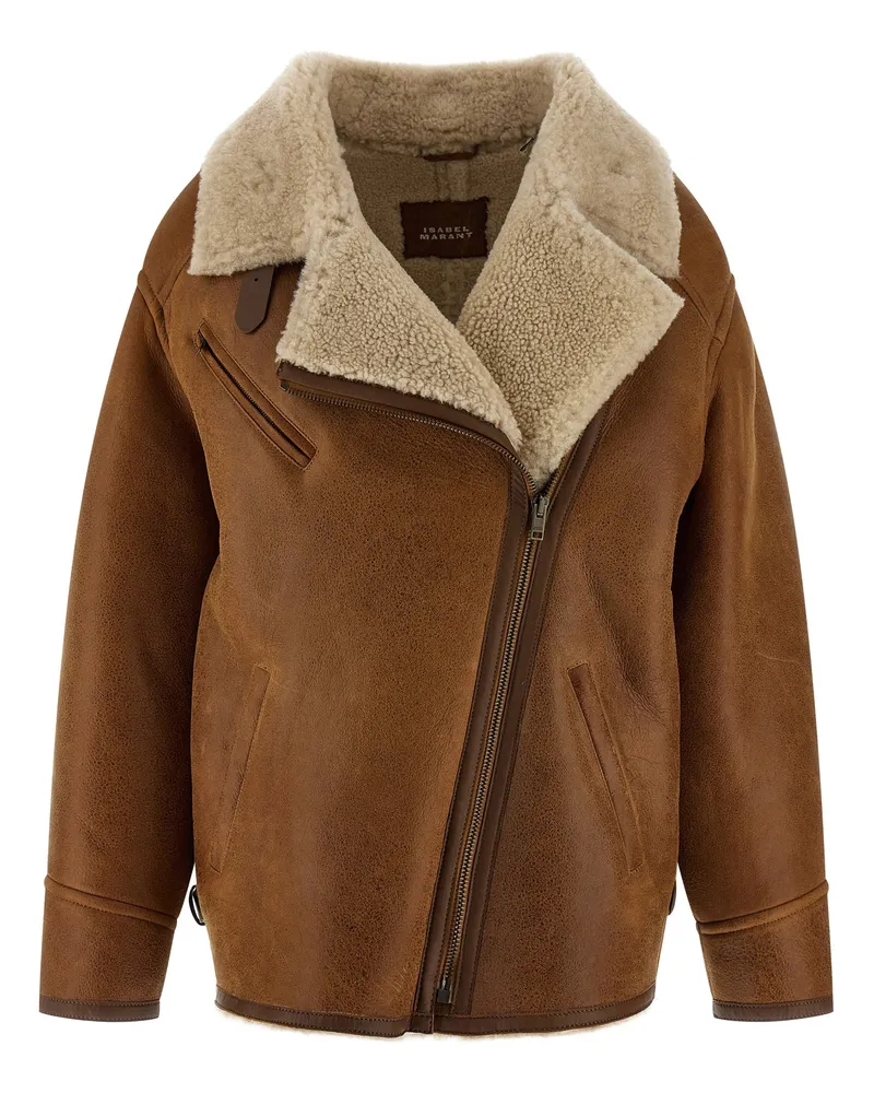 Isabel Marant Adelina' Schaffelljacke Brown