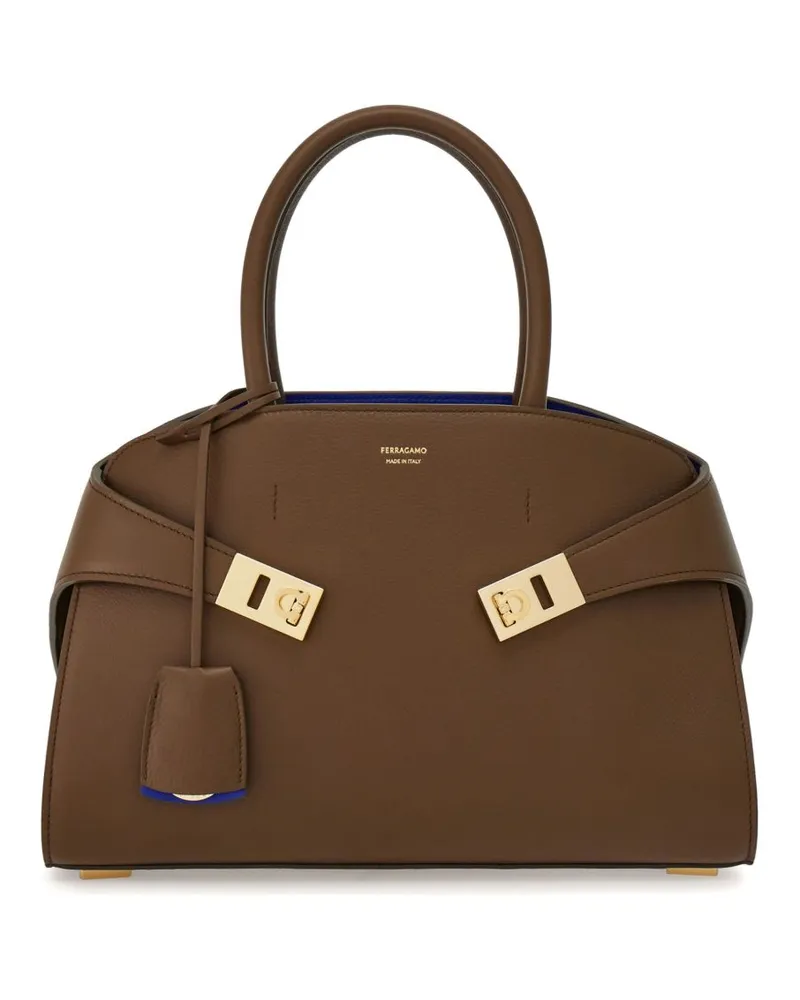 Ferragamo Umarmung kleiner LeaHter -Einkaufstasche Pink