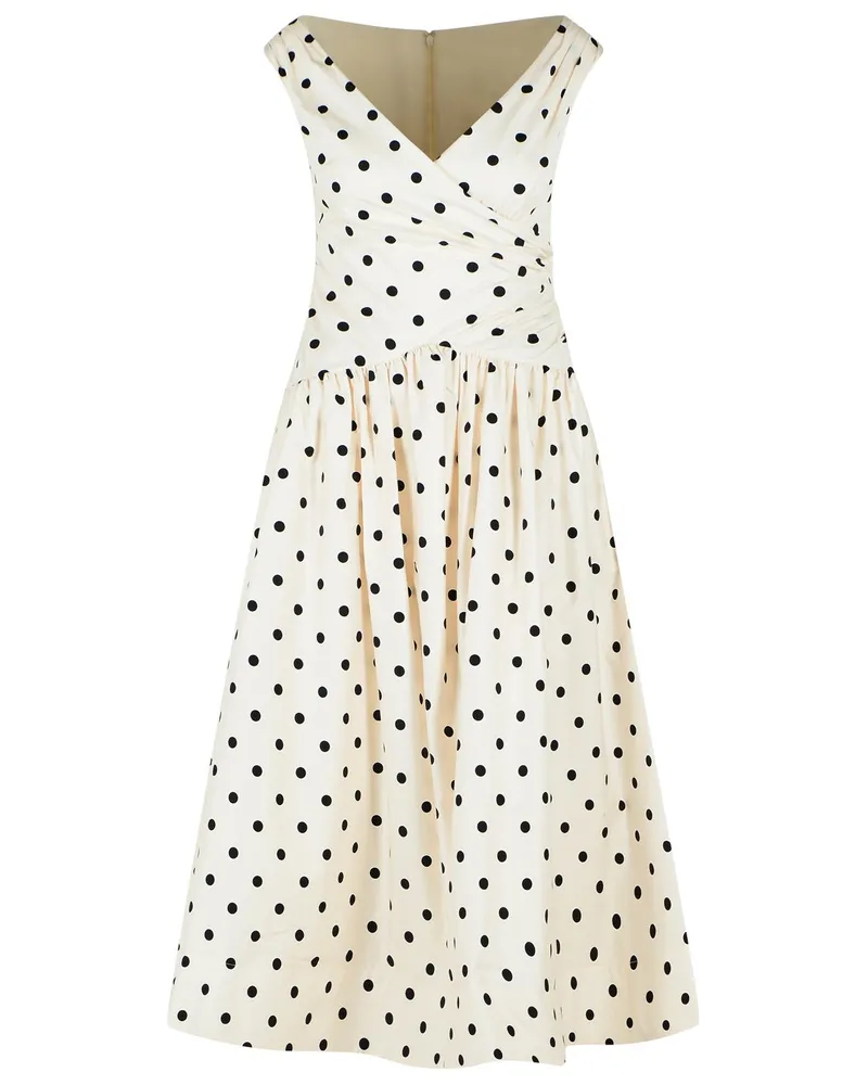 Self-Portrait Cremefarbenes Baumwollkleid „Polka Dot“ von Cream