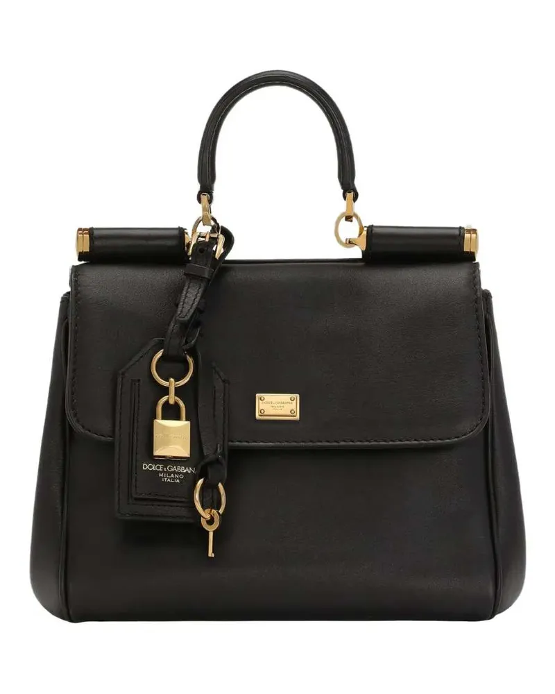 Dolce & Gabbana My Sicily Mittelgroße Lederhandtasche mit Vorhängeschloss 80999
