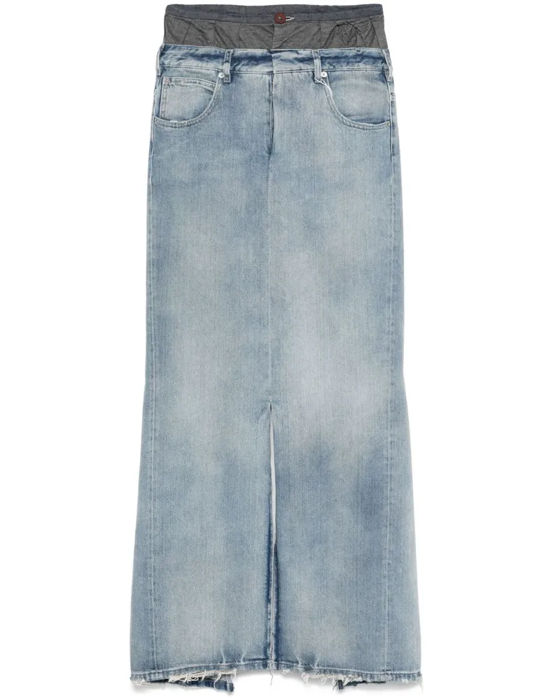 Maison Margiela Denim Cotton Maxi -Rock Clear