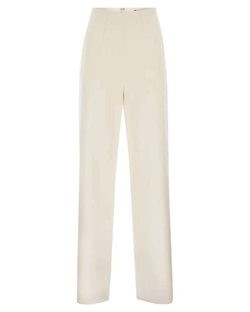 Max Mara Balta Wollhose mit hoher Taille White