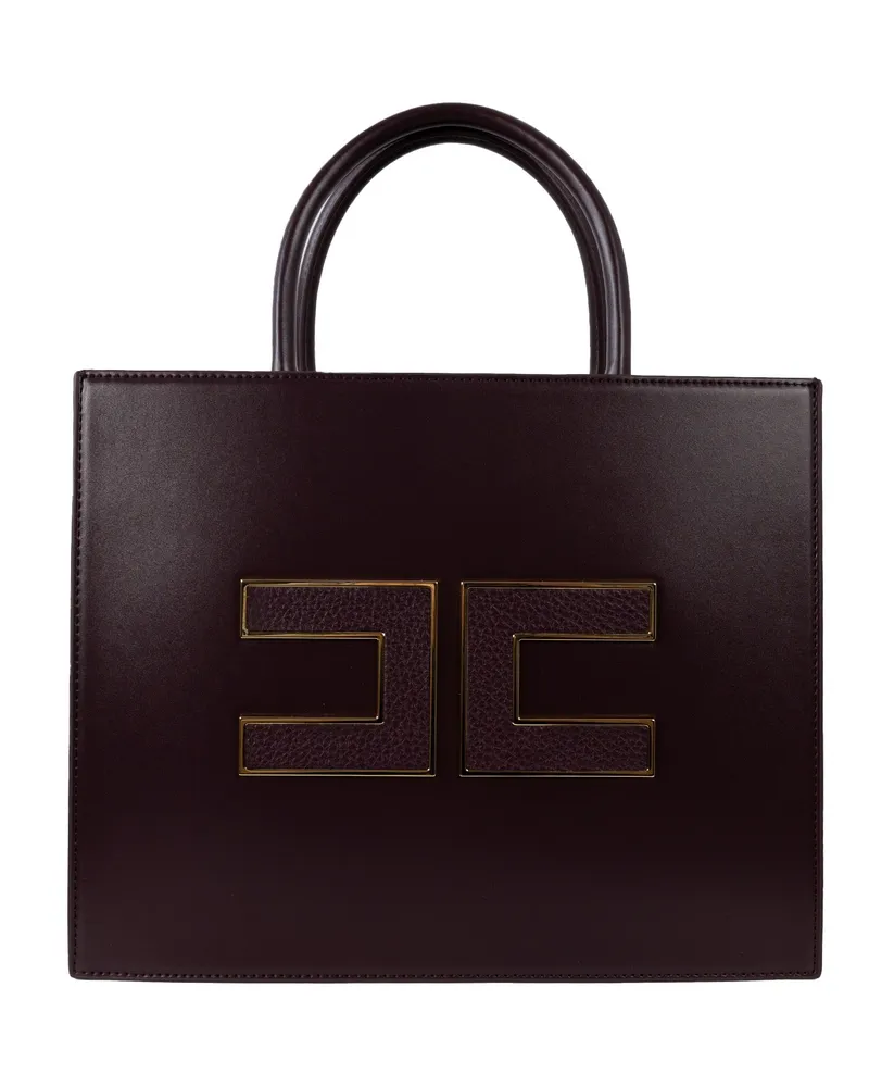 Elisabetta Franchi Borsa Tote Grande Bordeaux Merlot