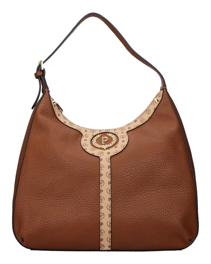 Pollini Damens Umhängetaschen Polyurethan Braun/Creme -