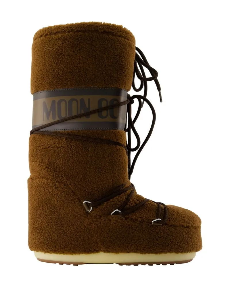 Moon Boot Icon Fleece Stiefel Mondstiefel synthetisches braun Brown