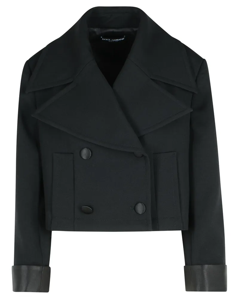 Dolce & Gabbana Black Virgin Woll Mischjacke Black