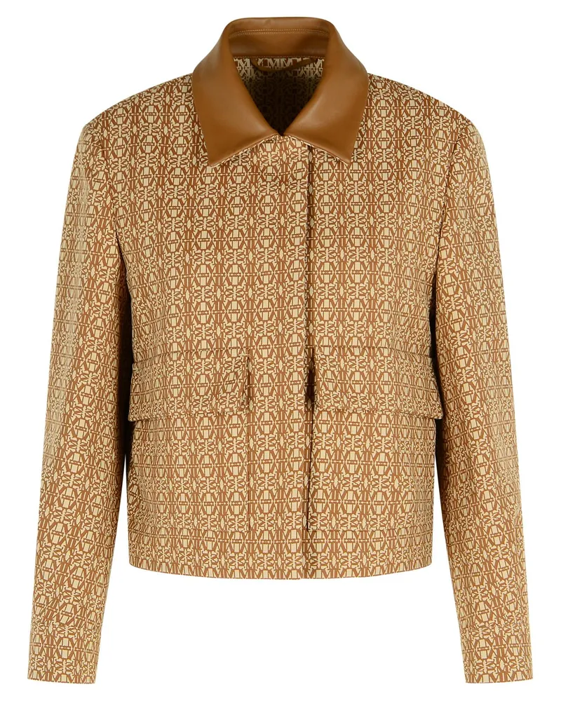 Max Mara Viborg' Kamel -Baumwolle Jacquard Jacke Brown