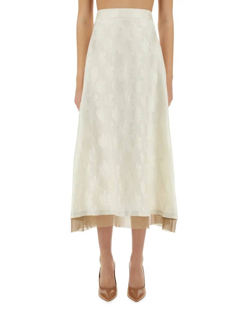 Fendi ff Seidenrock Ivory