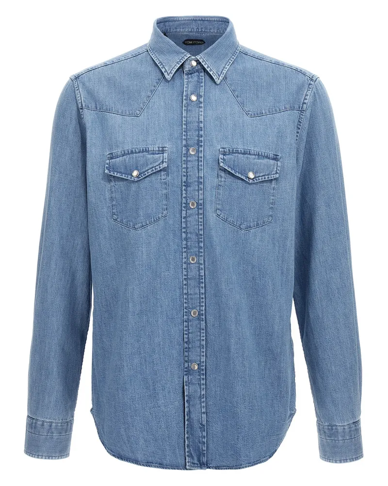 Tom Ford Denim Shirt Blue