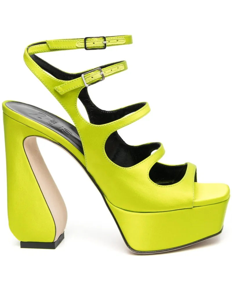 Sergio Rossi Crepe Satin Ferse Sandalen Yellow