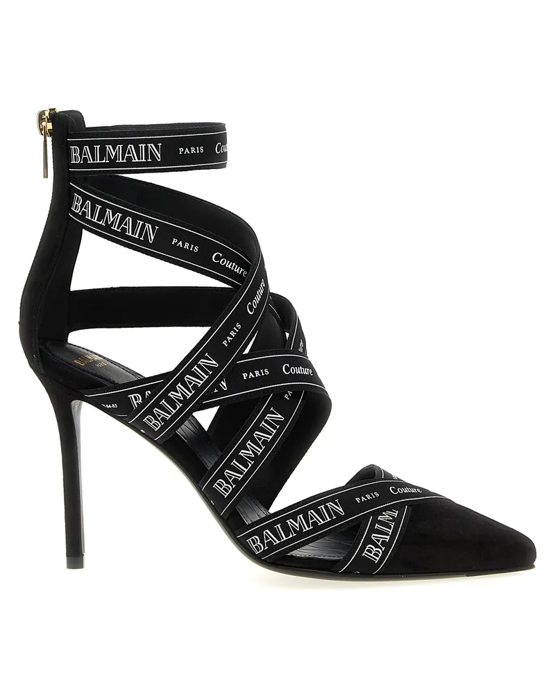 Balmain Couture Ribbon Print' Pumps Black