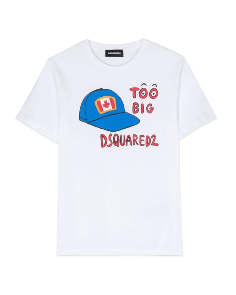 Dsquared2 Hat Print T -Shirt White