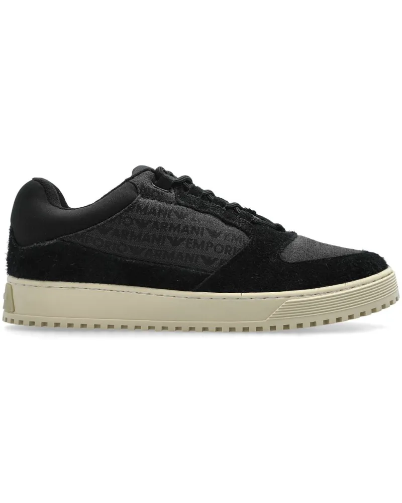 Emporio Armani Wildleder Leder -Sneaker Black