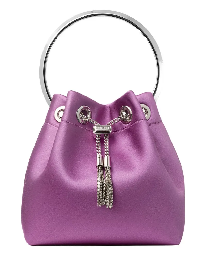Jimmy Choo Bon Bon Leder-Beuteltasche Purple