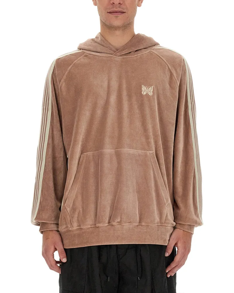 NEEDLES Nadeln Sweatshirt mit Logo Beige