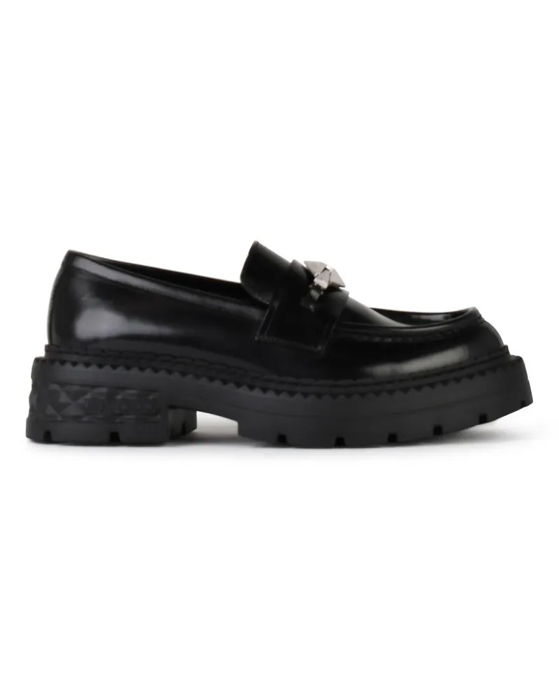 Jimmy Choo Marlow' schwarzer glänzender Lear -Slipper Black