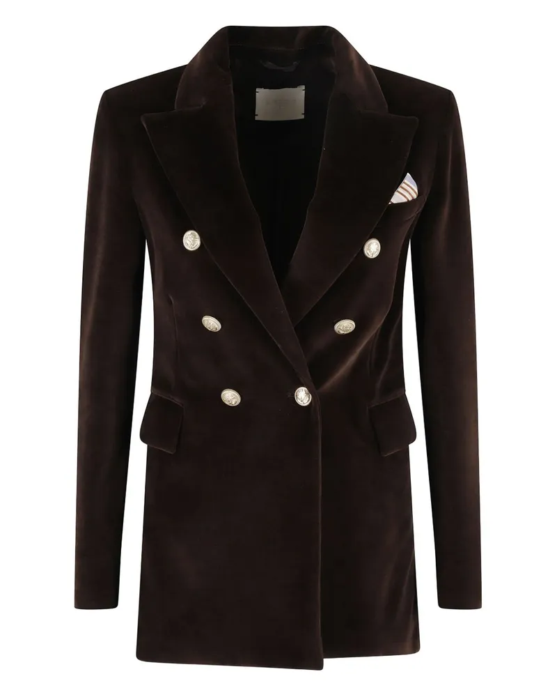CIRCOLO 1901 Cotton Double Breasted Jacke Brown