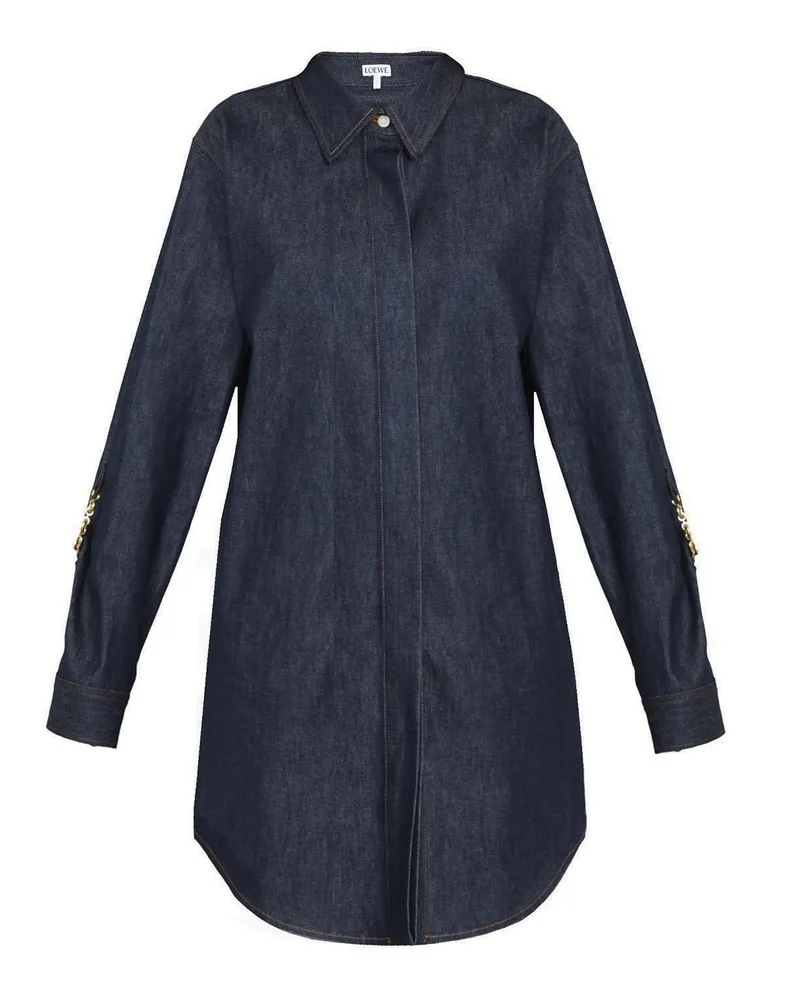 Loewe Denim Kettenhemdkleid Blue