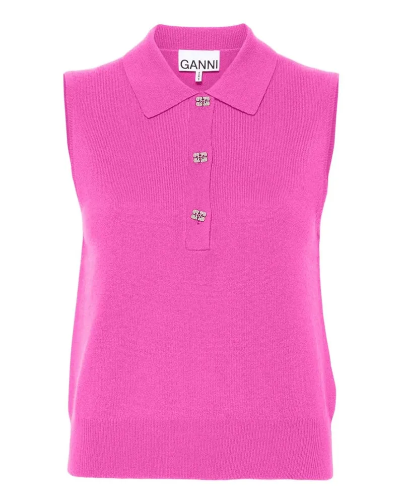 Ganni Wool und C BRO POLO Pink