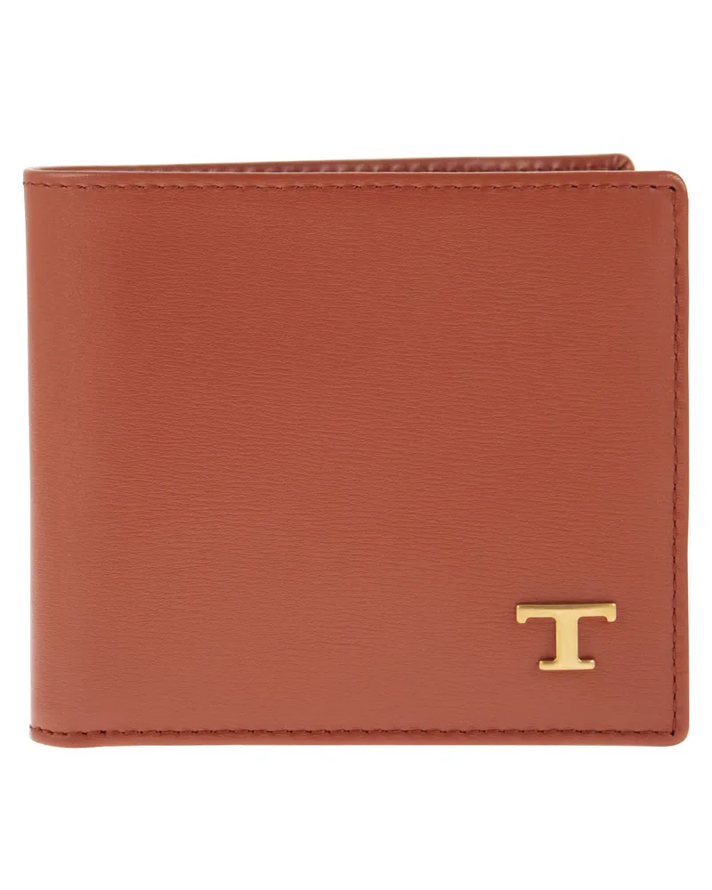TOD'S Tods Lederbrieftasche mit Logo Sienna