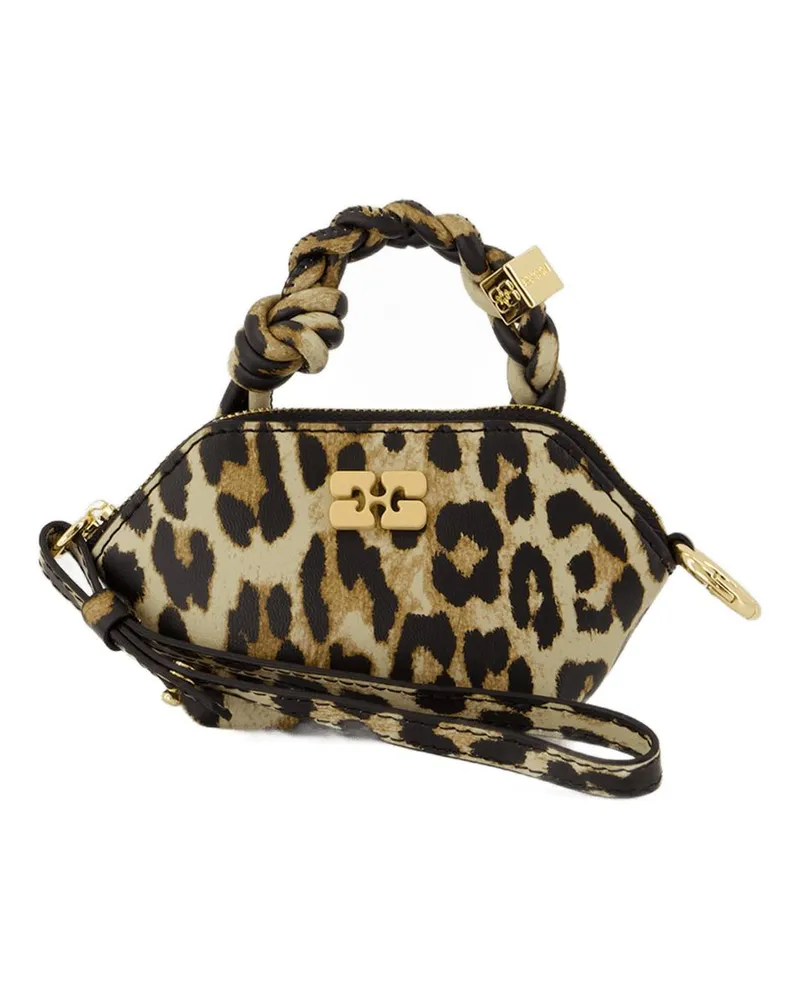 Ganni Bou Nano Crossbody  Leder Leopard Gedruckt
