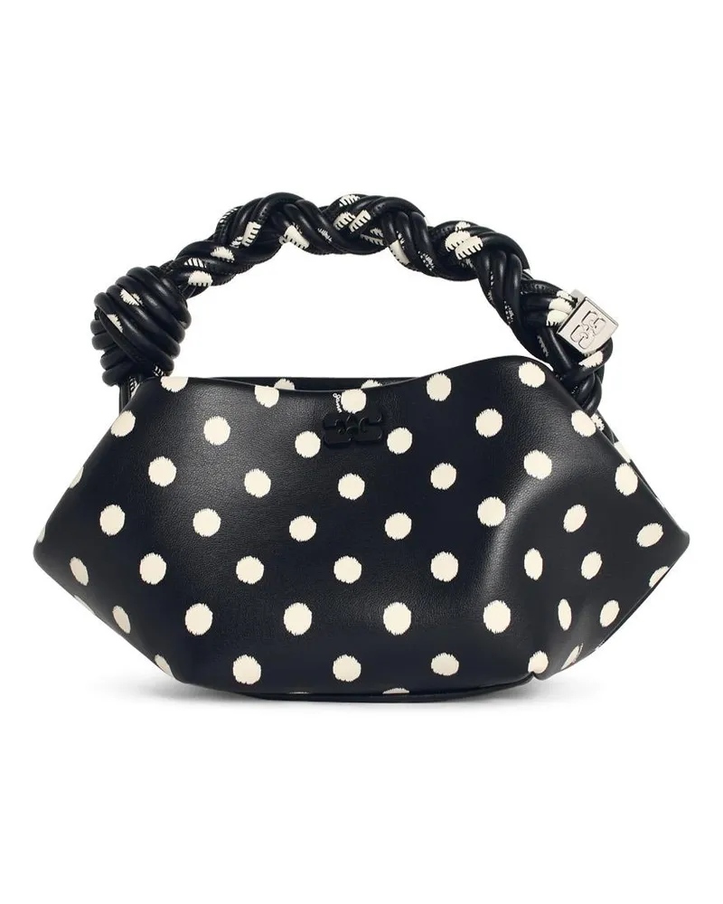 Ganni Bou“ Mini-Tasche aus schwarzem Lear Black