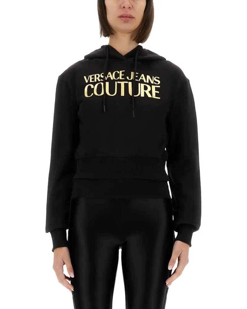 Versace Jeans Sweatshirt mit Logo Black