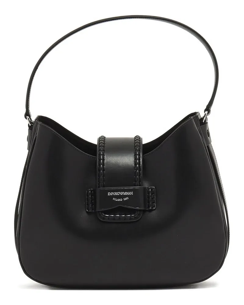 Emporio Armani Medium Leder Hobo -Tasche Black