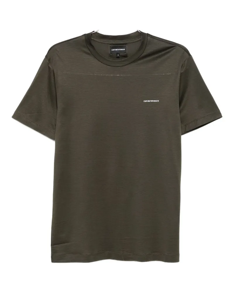 Emporio Armani Logo Baumwollmischung T -Shirt Green