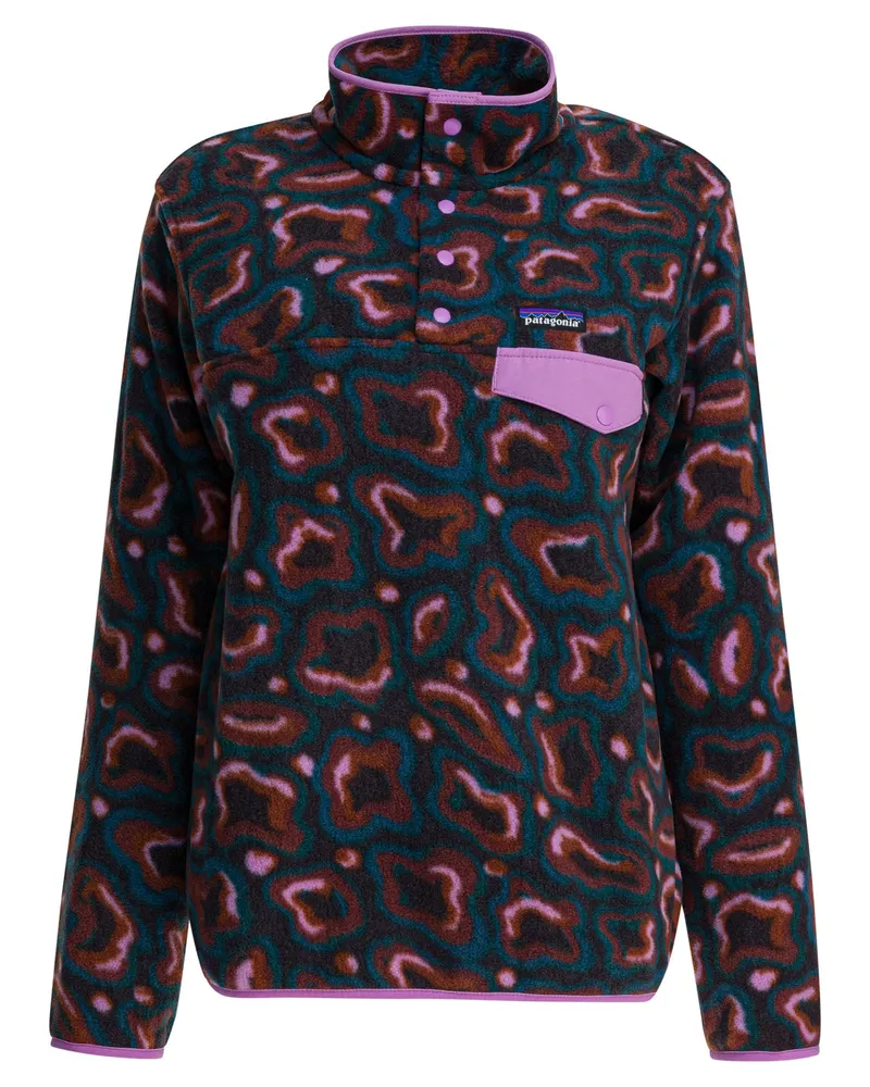 Patagonia Lightweight Synchilla Snap T Fleece“ Sweatshirt mit halbem Reißverschluss Purple