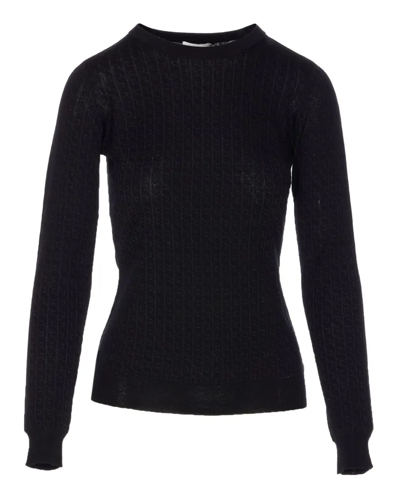 Elisabetta Franchi Wool Blend Crewneck -Pullover Black