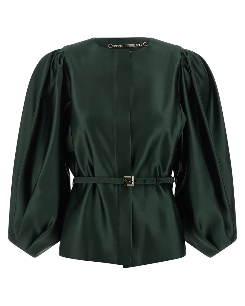 Fendi Seiden Herzautose Blazer Green