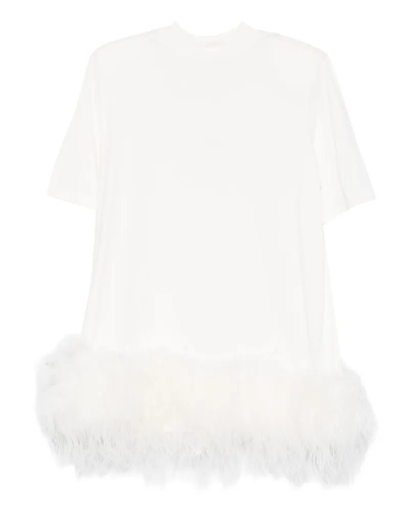 ATTICO Das kurze Kleid mit Federn von Attico White