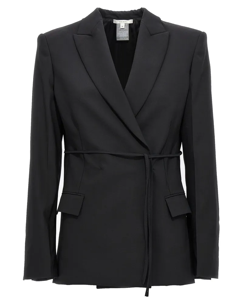 Nensi Dojaka Double Breast Draw String Blazer Jacke Schwarz