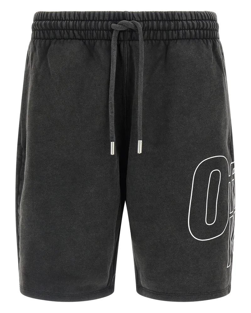 OFF-WHITE Cremeweiße „Outline Arrow Skate“-Bermudashorts Black