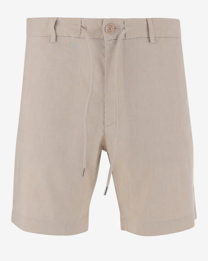 HUGO BOSS Stretch Leinenmischung kurze Hosen Beige