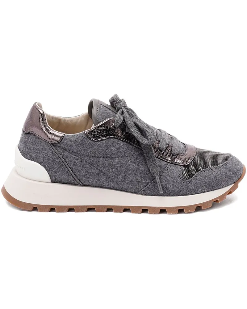 Brunello Cucinelli Woll -Turnschuhe Grey